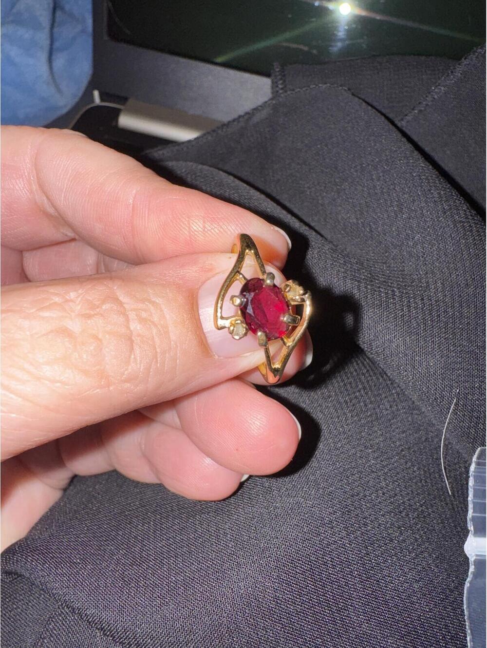 Vintage Gold Ring with Red Gemstone